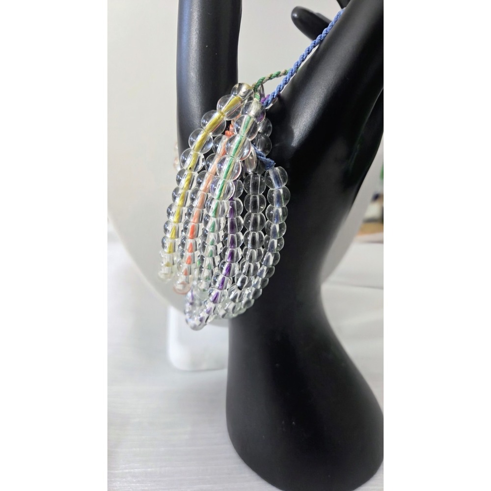 4Ocean Bracelets‎ Signature - Lot of 6 - Corded Clear Beads Beaded Adjustable